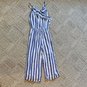 Abercrombie Kids Blue and White Striped Jumpsuit